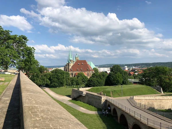 Vista Fortaleza Cidadela Petersberg Erfurt Alemanha — Fotografia de Stock