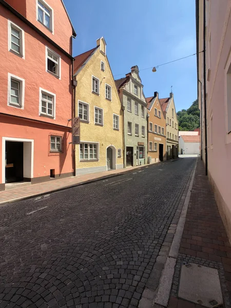 Πολύχρωμα Σπίτια Στην Παλιά Πόλη Landshut Γερμανία — Φωτογραφία Αρχείου
