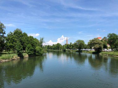 Landshut Almanya 'daki Isar Nehri