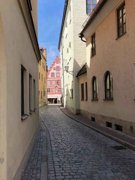 Strada Nel Centro Storico Landshut Germania — Foto Stock