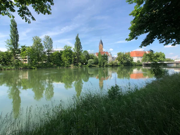 Rio Isar Landshut Alemanha — Fotografia de Stock