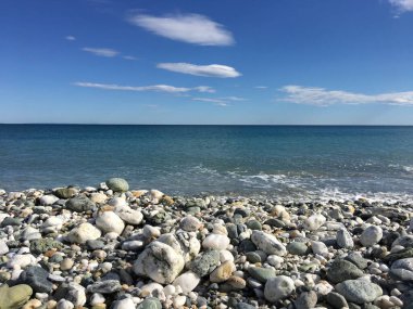 Yunanistan 'daki Velika plajında taşlar