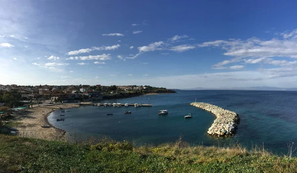 Panorama Vom Hafen Von Nea Fokea — Stockfoto