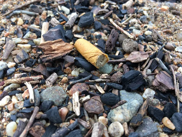 Cigarette Filter Beach — Stock Photo, Image