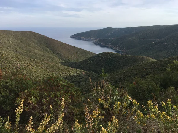 Krajobraz Wokół Kalamitsi Półwyspie Sithonia Chalkidiki Grecja — Zdjęcie stockowe