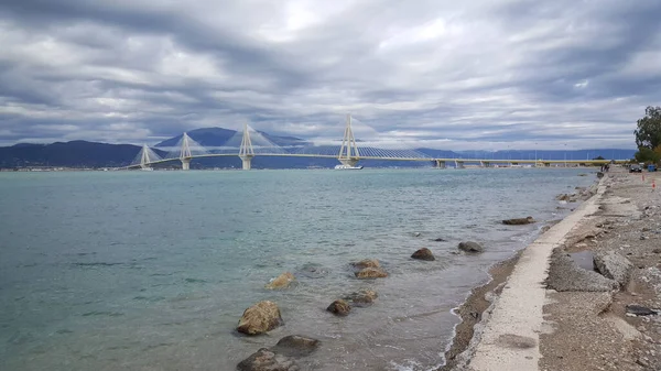 Yunanistan Daki Rioantirrio Köprüsünden Geçerken — Stok fotoğraf
