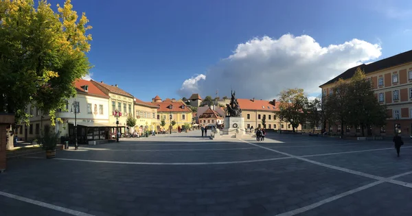 Панорама Площади Добо Эгер Венгрия — стоковое фото