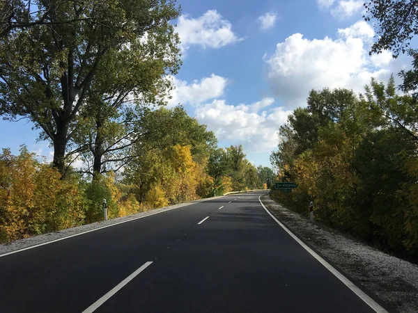 Autofahrt Herbst Richtung Poroszlo Ungarn — Stockfoto