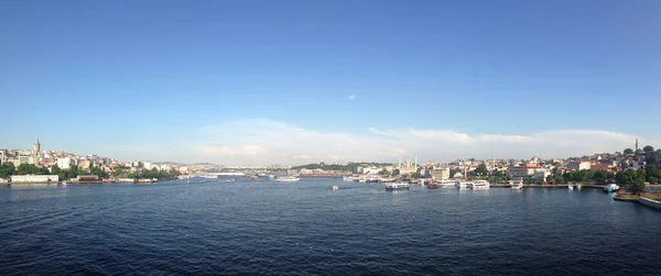 Panorama Chifre Ouro Visto Ponte Metro Halic Istambul Turquia — Fotografia de Stock