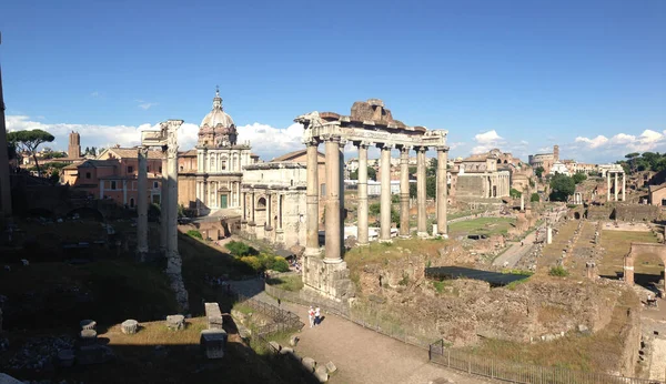 Santi Luca Martina Och Tempio Saturno Rom Italien — Stockfoto