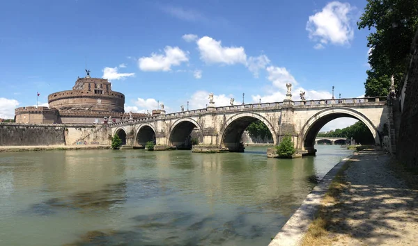 Castel Sant Angelo Ponte São Ângelo Roma Itália — Fotografia de Stock