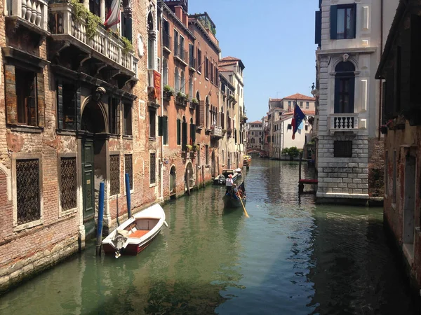 Gôndola Nos Canais Veneza Itália — Fotografia de Stock