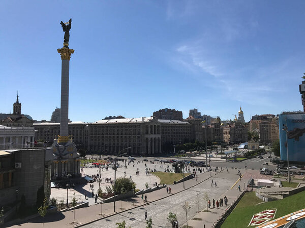 The Independence Square (Maidan Nezalezhnosti) in Kiev Ukraine