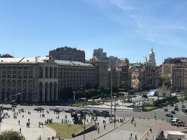 The Independence Square (Maidan Nezalezhnosti) in Kiev Ukraine