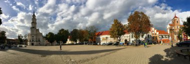 Kaunas Litvanya 'daki Kaunas Belediye Meydanı' ndan Panorama