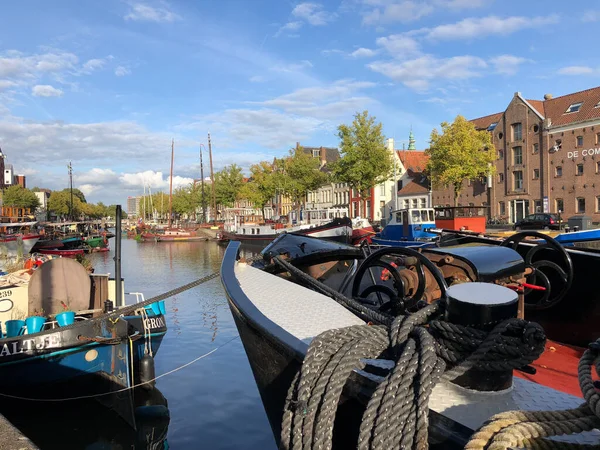 Τόξο Πλοίου Στο Noorderhaven Στο Groningen Της Ολλανδίας — Φωτογραφία Αρχείου