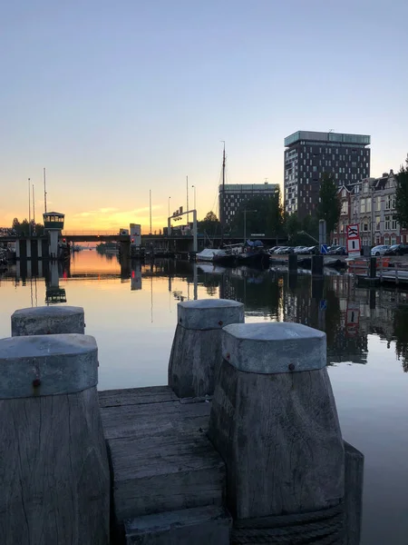 Východ Slunce Oosterhavenu Groningenu Nizozemsko — Stock fotografie
