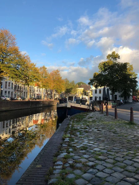 Canal Durante Outono Groningen Países Baixos — Fotografia de Stock