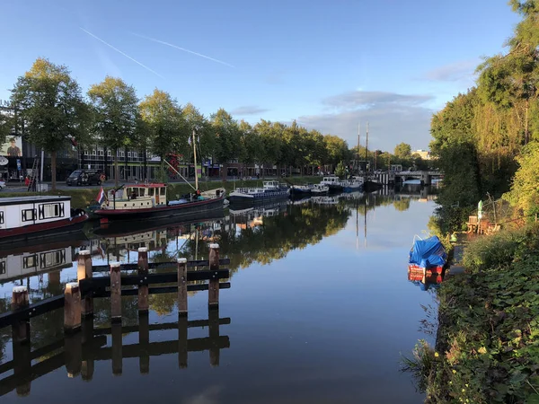 Canal Torno Cidade Velha Groningen Países Baixos — Fotografia de Stock