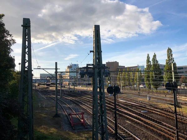 Vlakové Koleje Hlavního Nádraží Groningenu Nizozemsku — Stock fotografie