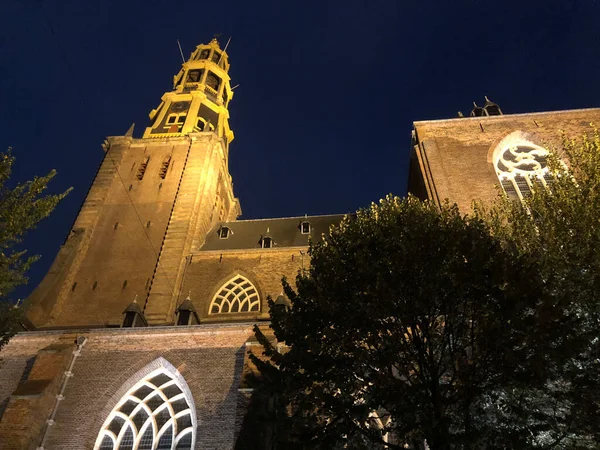 Die Kirche Bei Nacht Groningen Niederlande — Stockfoto