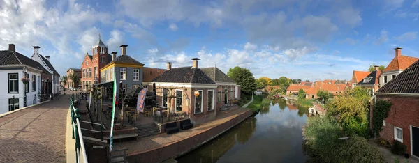 Panorama Kanału Winsum Groningen Holandia — Zdjęcie stockowe