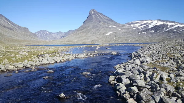 Einströmen Einen See Jotunheimen Nationalpark Norwegen — Stockfoto