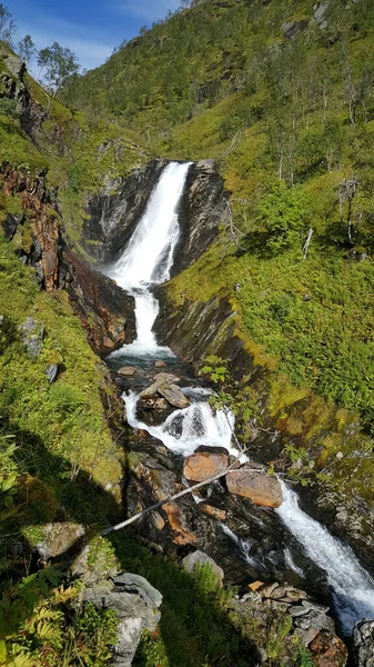 Cascata Parco Nazionale Moysalen Norvegia — Foto Stock