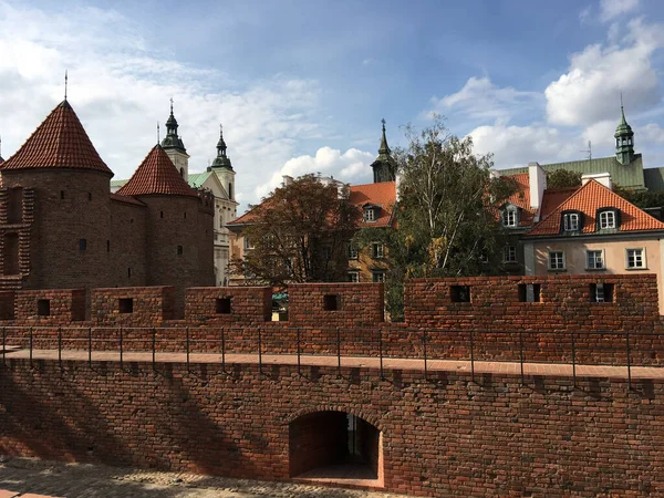 Barbacana Und Die Altstadt Warschau — Stockfoto