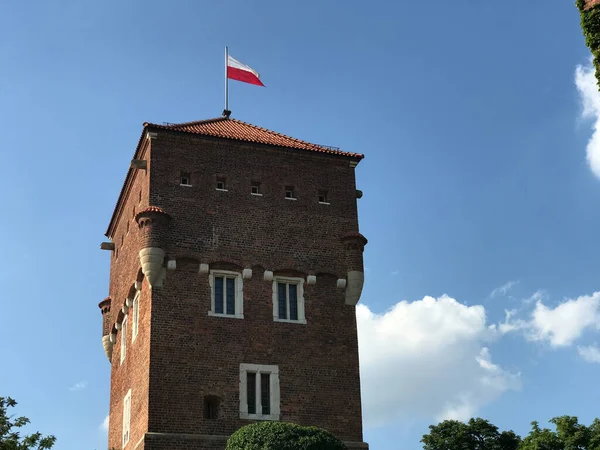 Turm Auf Dem Wawel Krakau Polen — Stockfoto