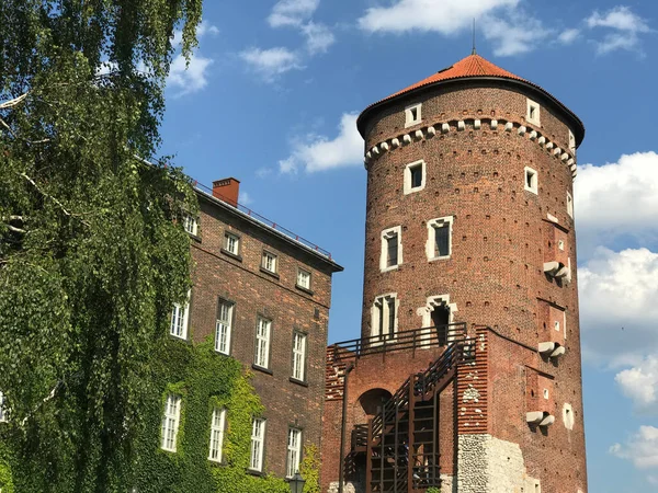 Torre Castelo Real Wawel Cracóvia Polónia — Fotografia de Stock