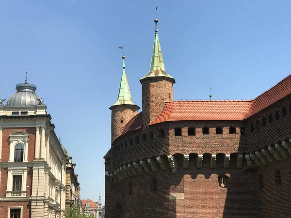 Befestigte Mauern Krakau Polen — Stockfoto