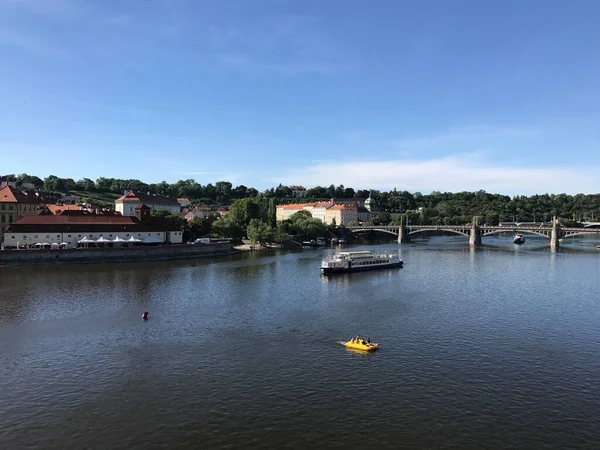 View Charles Bridge Vltava River Prague Czech Republic — стоковое фото