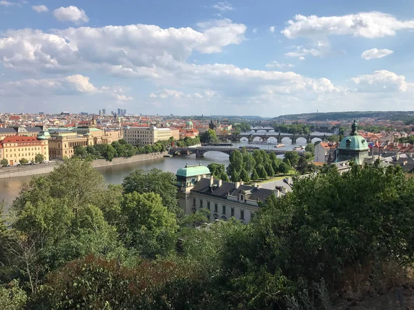 Blick Vom Letna Park Der Moldau Prag Tschechische Republik — Stockfoto