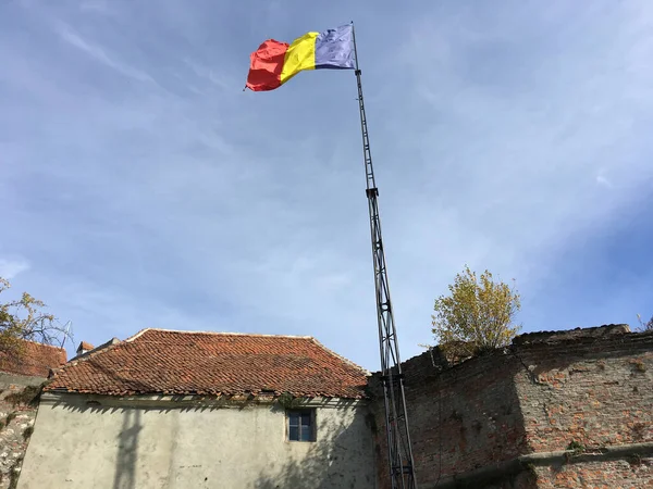 Rumänische Flagge Der Zitadelle Von Brasovia — Stockfoto