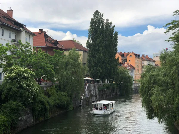 Cruise Ljubljanica River Ljubljana Slovenia — Stock Photo, Image