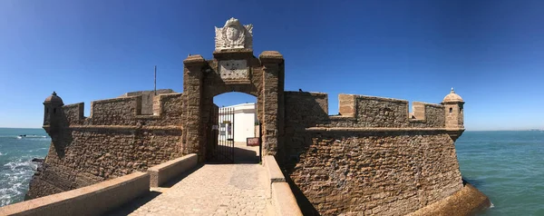 Cadiz Spanya Daki San Sebastian Kalesi Nden Panorama — Stok fotoğraf