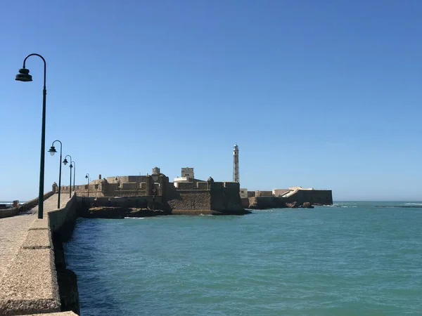 Caminho Para Castelo San Sebastian Cádiz Espanha — Fotografia de Stock