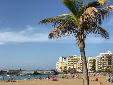 Las Palmas Gran Canaria 'daki Playa de Las Canteras