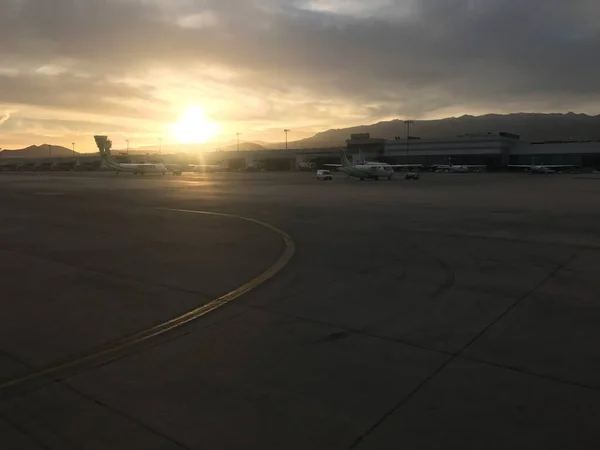 Закат Аэропорту Гран Канария — стоковое фото