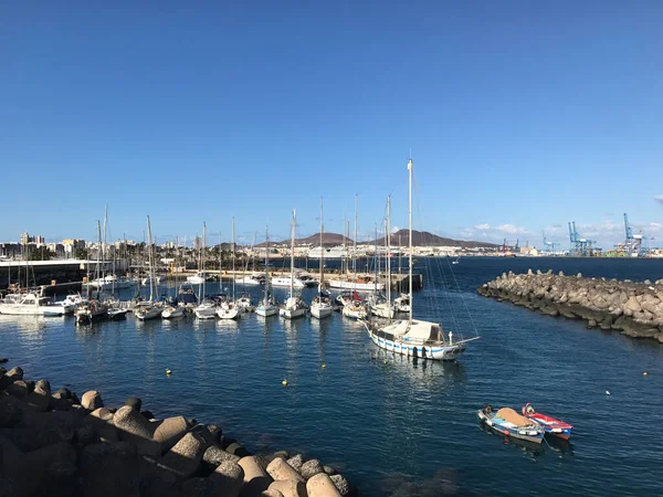 Sailboats Harbour Las Palmas Gran Canaria — Stock Photo, Image