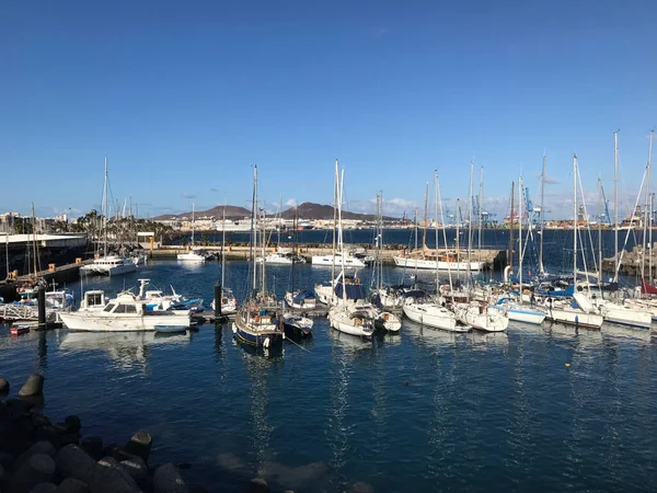 Barche Vela Nel Porto Las Palmas — Foto Stock