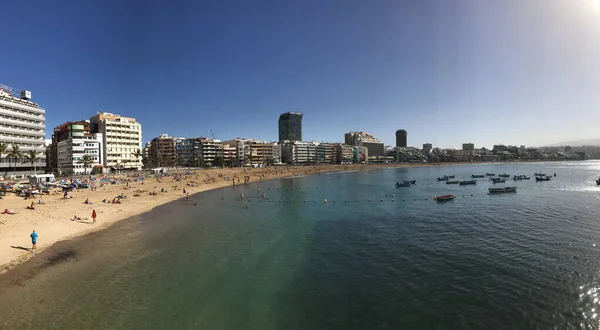 Panorama Playa Las Canteras Las Palmas Gran Canaria — 스톡 사진
