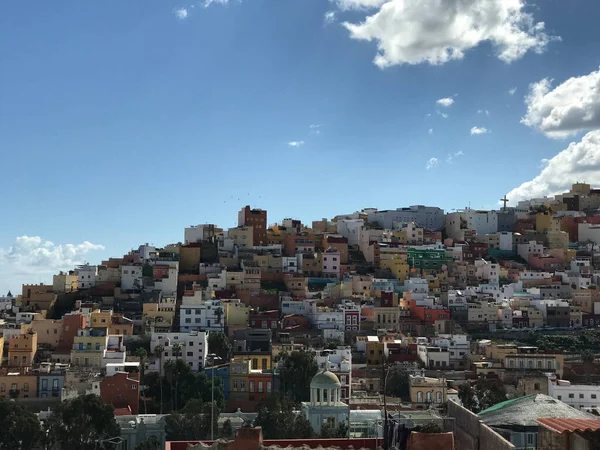 Colorida Casa Colina Del Casco Antiguo Las Palmas Gran Canaria — Foto de Stock