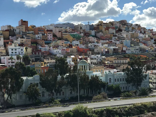 Colourful house on the hill of Las Palmas old town Gran Canaria