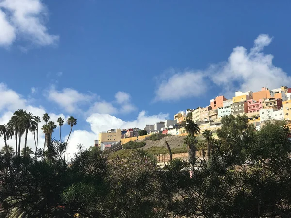 Coloridas Casas Colina Las Palmas Gran Canaria Islas Canarias España —  Fotos de Stock