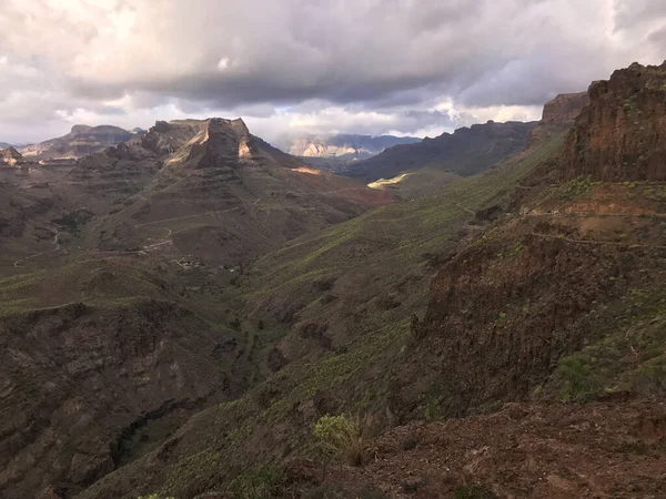 Krajina Rozhledny Degollada Las Yeguas Jižní Gran Canaria — Stock fotografie
