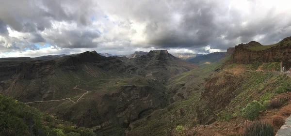 Panorama Del Paisaje Desde Mirador Degollada Las Yeguas Sur Gran — Foto de Stock