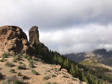 Roque Nublo Gran Canaria adasındaki volkanik bir kaya.