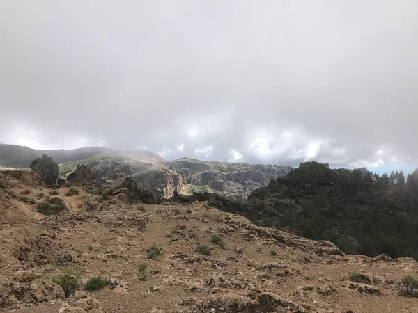 Landskap Sett Utifrån Roque Nublo Vulkanisk Klippa Gran Canaria — Stockfoto